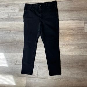 American Eagle Black High Wasted Jeans 16 Short Stretch Skinny Casual Work Chic